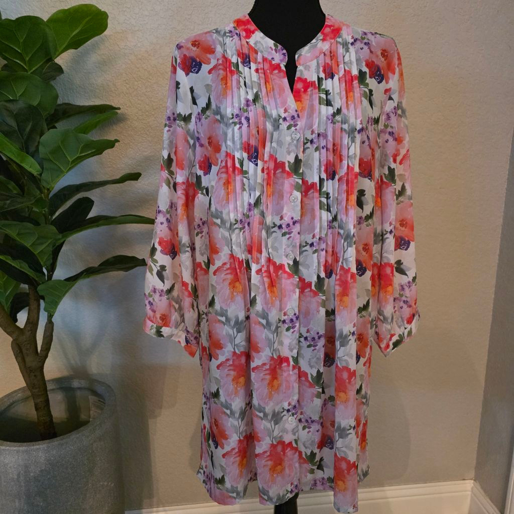 Women's‎ Chadwicks Floral Tunic LT White Pink